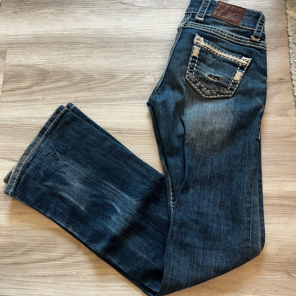 BKE Women's Flare Jeans in Dark Blue